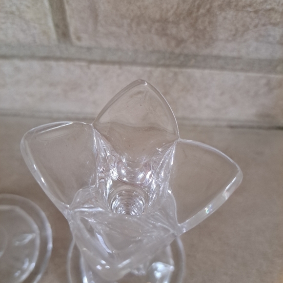 Vintage GORHAM Lead Crystal Tulip Candlestick Holders Pair 5.75" Tall Germany - Picture 3 of 6